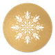 Schneeflocke weiss auf gold L