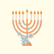 Hanukkah Leuchter hellgelb RO