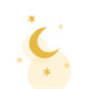 Mond und Sterne weißer Grund MA