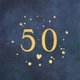 50 Gold auf Blau mit Klecksen I