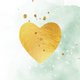 Goldherz gruenes Aquarell R