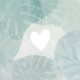 Monstera & Herz hellblau A