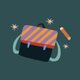 Rucksack gestreift und Sterne
