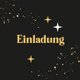 Einladung ocker auf schwarz Sterne K