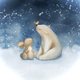 Hase und Eisbaer Weihnachtskugel M