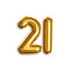 21 Goldballons auf weiss L