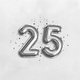 25 Folienballons silber L