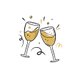 Sektglaeser Doodle gold L