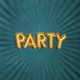 Party gold auf blauen Strahlen L