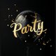 Schwarzer Luftballon Party mit Gold L