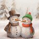Schneemann und Schneefrau