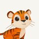 Tiger auf beige L