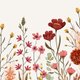 Wildblumen rot auf beige L