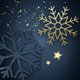 Gold-Schneeflocke Sternchen auf blau A