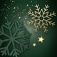 Gold-Schneeflocke Sternchen auf gruen A