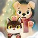 Katze und Hundebaby A