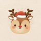 Rentier Weihnachtsmuetze beige A