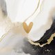 Marmor beige-schwarz mit Goldherz T