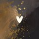 Grau Gold Kleckse weisses Herz T