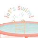 Let's swim rosa T