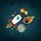 Rakete und Planeten A