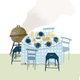 Gartenfest Tisch mit Grill AB