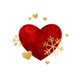 Vodafone Herz rot Schneeflocke gold V
