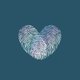 Fingerabdruck Herz blau holo I