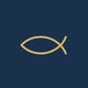 Ichthys schlicht gold auf blau I