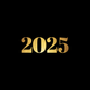 2025 Gold auf schwarz