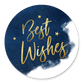 Best Wishes gold auf blau