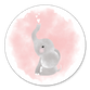 Elefant Aquarell rosa