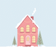 Rosa Haus mit Schnee RO