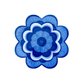 Blume Delfter Blau auf Weiss L