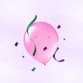 3D Luftballon rosa Konfetti M