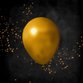 Goldballon 3D auf schwarz L