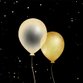 Luftballons 2 gold auf schwarz M