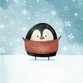 Pinguin mit Schnee M
