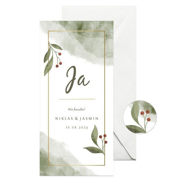 Einladung zur Hochzeit Aquarell & Zweige