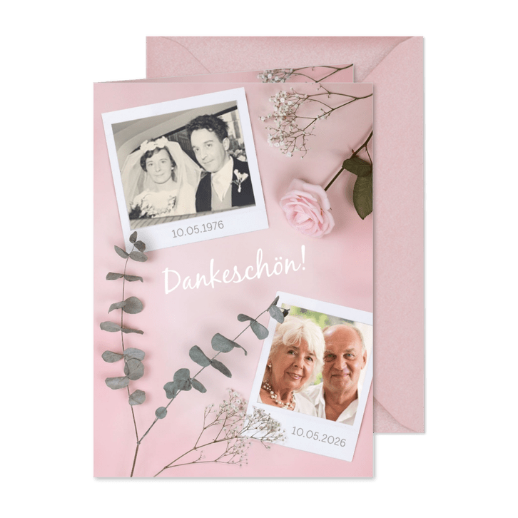 Danksagungskarte Hochzeitstag Fotos & Rose