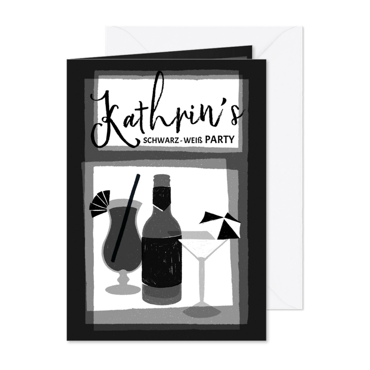 Einladung zur Schwarz-Weiß Mottoparty - Drinks