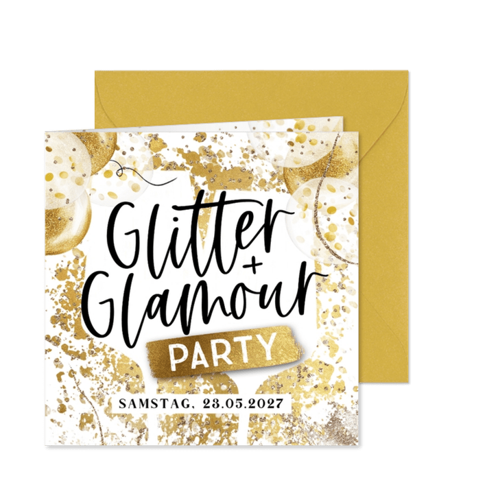 Einladungskarte Glitter- & Glamourparty
