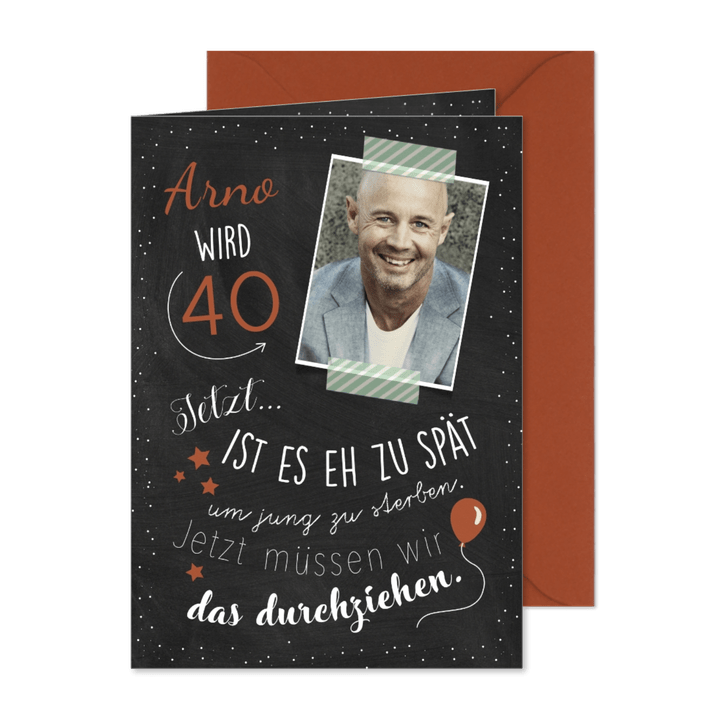 Einladungskarte 'Jetzt ist es zu spät' Kreidelook
