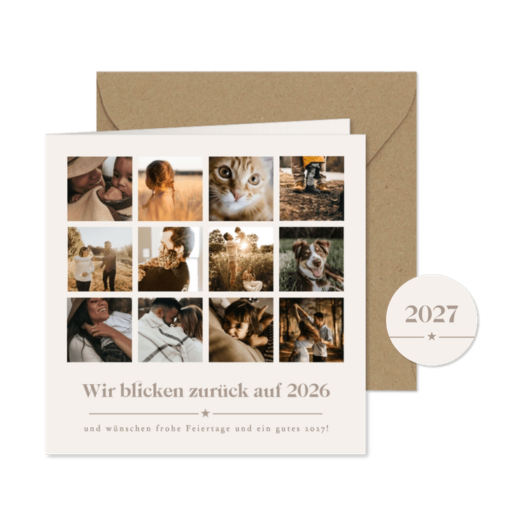 Fotocollage Rückblick Weihnachten Jahreszahlen 12 Fotos