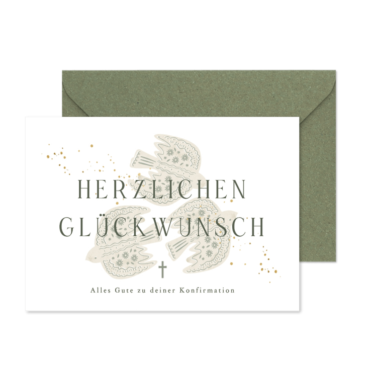 Glückwunschkarte Konfirmation 3 Tauben