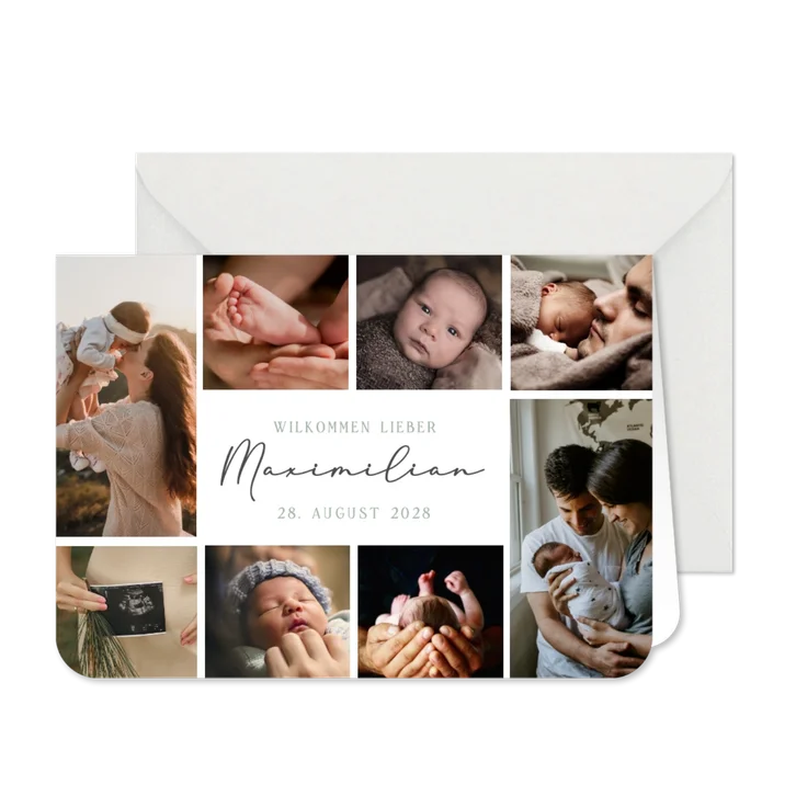 Babykarte mit Fotocollage