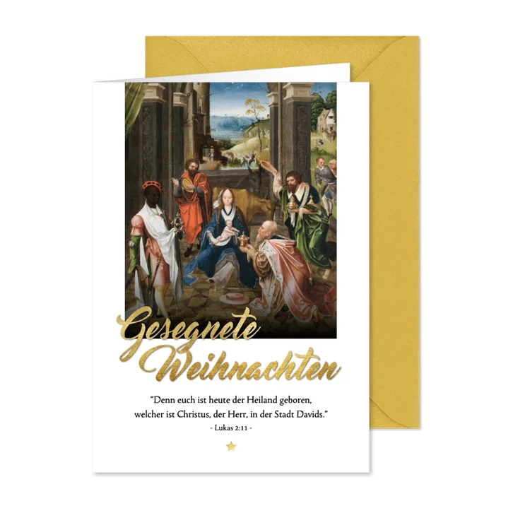 Christliche Weihnachtskarte 'Anbetung der Könige'