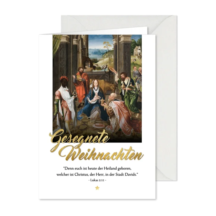 Christliche Weihnachtskarte 'Anbetung der Könige'