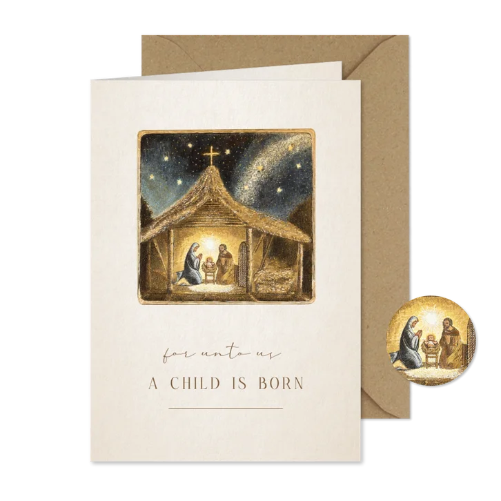 Christliche Weihnachtskarte heilige Familie
