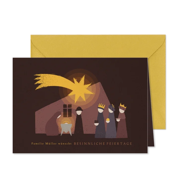 Christliche Weihnachtskarte mit Krippe